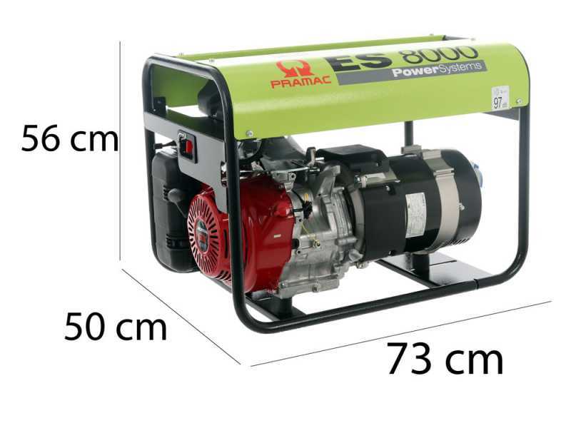 Pramac ES 8000 - Generador de corriente 6.4 kW - Continua 5.4 kW Monof&aacute;sica