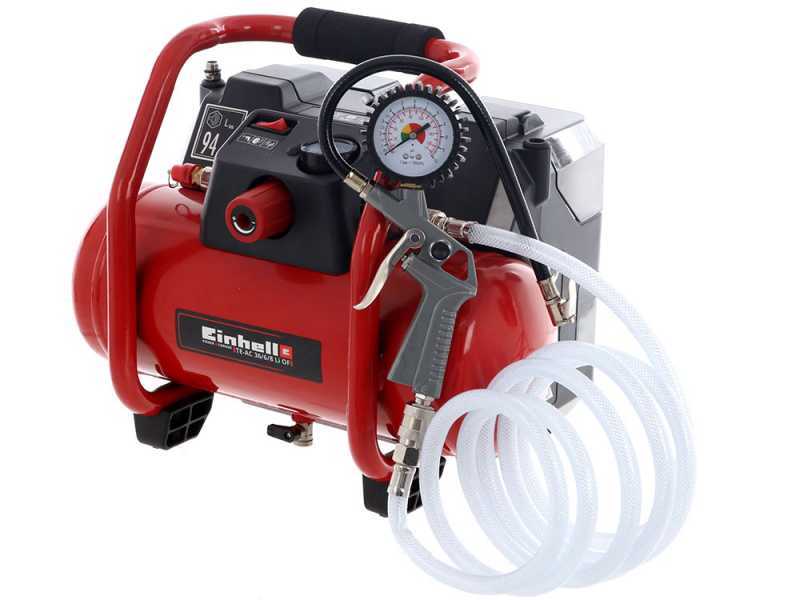 Einhell TE-AC 36 6 8 Li OF Set - Compresor de aire de bater&iacute;a sin aceite - 4Ah 2X18V