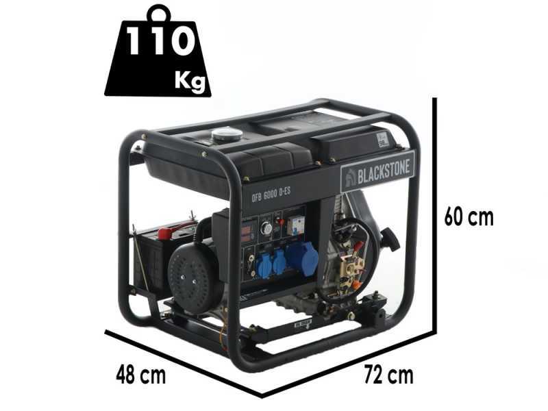 BlackStone OFB 6000 D-ES - Generador de corriente di&eacute;sel con AVR 5.3 kW - Continua 5 kW Monof&aacute;sica
