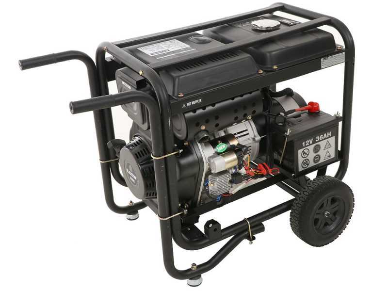 BlackStone OFB 8500 D-ES - Generador de corriente di&eacute;sel con AVR 6.3 kW - Continua 5.6 kW Monof&aacute;sica