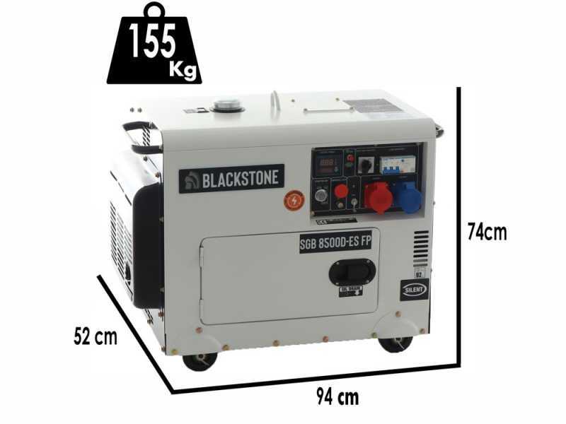 Blackstone SGB 8500 D-ES FP - Generador de corriente di&eacute;sel silencioso con AVR 6.3 kW - Continua 6 kW Full-Power
