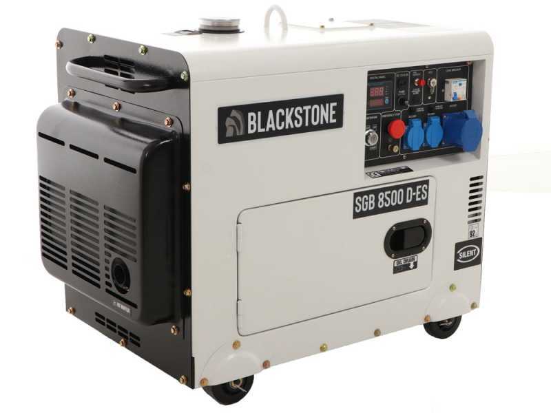 Blackstone SGB 8500 D-ES - Generador de corriente di&eacute;sel silencioso con AVR 6.3 kW - Continua 6 kW Monof&aacute;sica