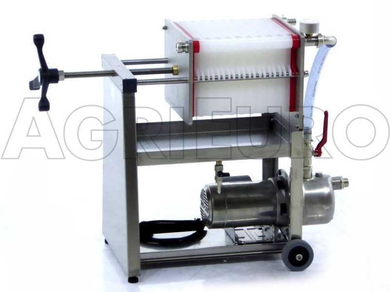 Enotecnica Pillan AF20 - Filtro para vino de cartones con carro - Bomba de acero inoxidable
