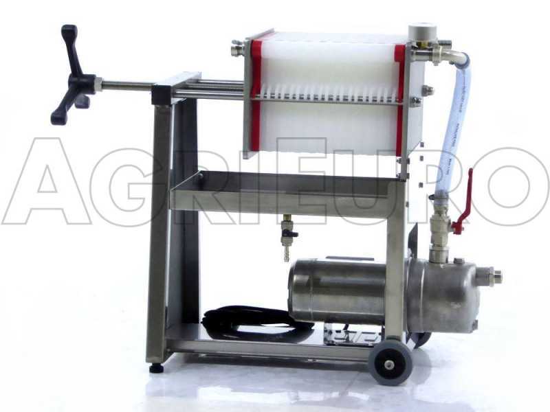 Enotecnica Pillan AF20 - Filtro para vino de cartones con carro - Bomba de acero inoxidable