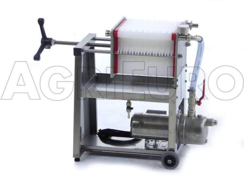 Enotecnica Pillan AF20 - Filtro para vino de cartones con carro - Bomba de acero inoxidable