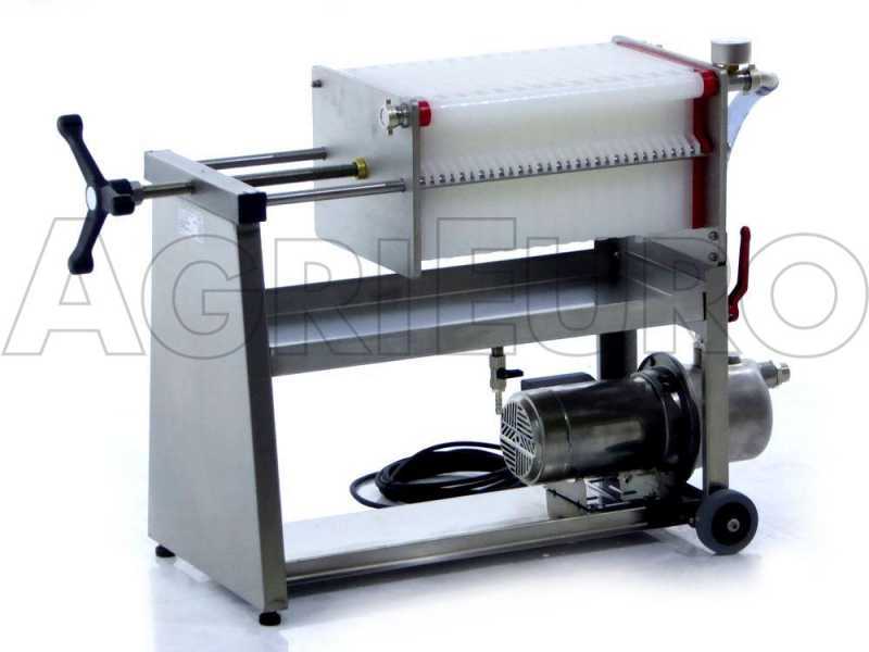 Enotecnica Pillan AF30 - Filtro para vino de cartones con carro - Bomba de acero inoxidable