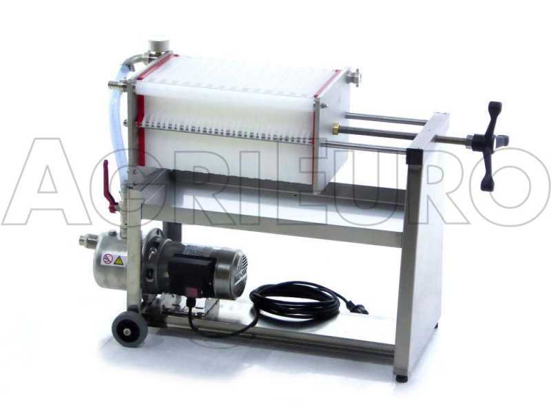 Enotecnica Pillan AF30 - Filtro para vino de cartones con carro - Bomba de acero inoxidable