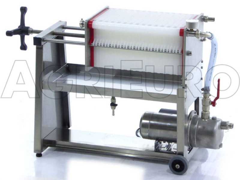 Enotecnica Pillan AF30 - Filtro para vino de cartones con carro - Bomba de acero inoxidable