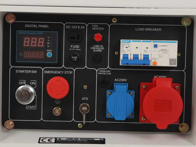 Blackstone SGB 8500-3 D-ES - Generador de corriente di&eacute;sel silencioso con AVR 6.3 kW - Continua 6 kW Trif&aacute;sica + ATS
