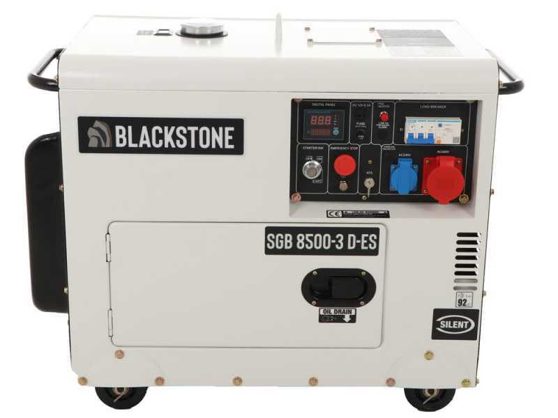 Blackstone SGB 8500-3 D-ES - Generador de corriente di&eacute;sel silencioso con AVR 6.3 kW - Continua 6 kW Trif&aacute;sica + ATS