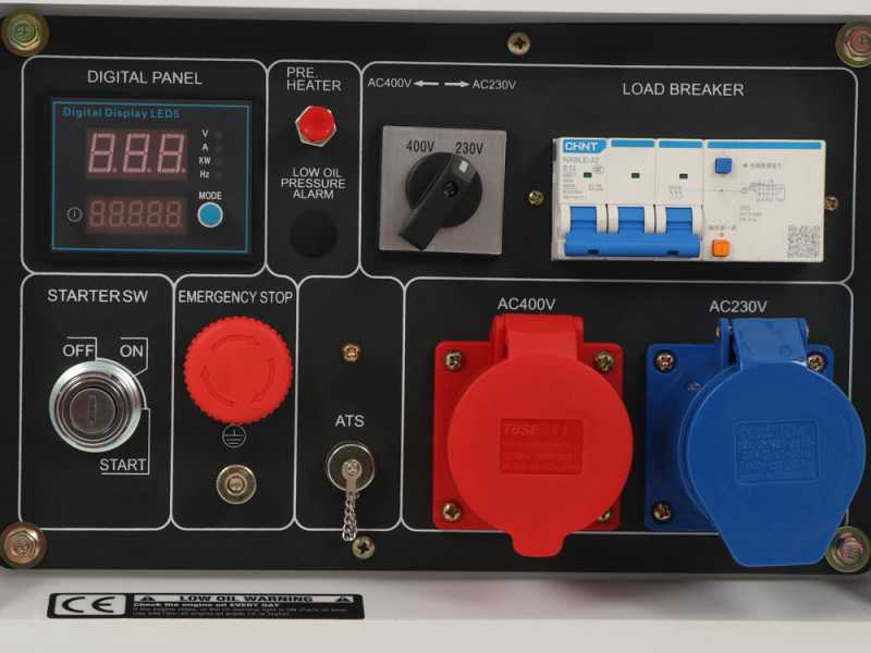 Blackstone SGB 8500 D-ES FP - Generador de corriente di&eacute;sel silencioso con AVR 6.3 kW - Continua 6 kW Full-Power + ATS trif&aacute;sico