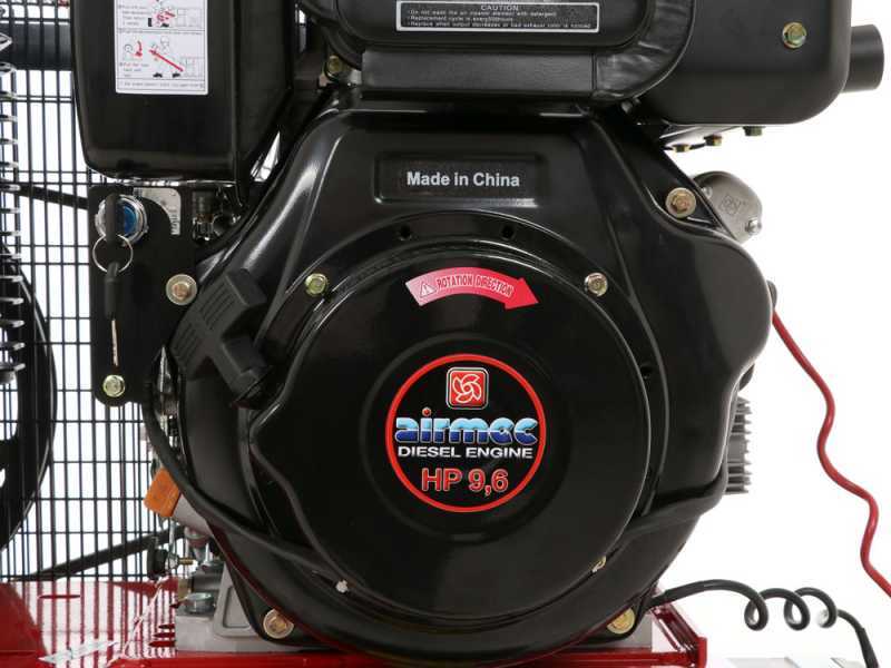 Motocompresor Airmec TTD 3496/900 - Motor di&eacute;sel de 9,6 HP - 900 l/min