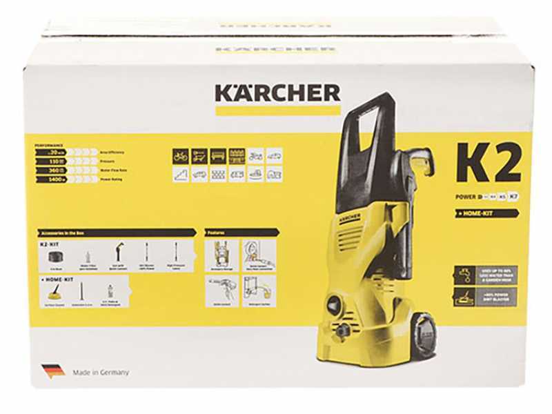 Hidrolimpiadora el&eacute;ctrica de agua fr&iacute;a K&auml;rcher K2 Home Kit T150 - Caudal 360 L/h