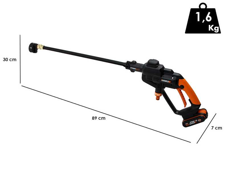Pistola hidrolimpiadora a presi&oacute;n Worx WG620E 20V Lithium con bater&iacute;a 2A Powershare
