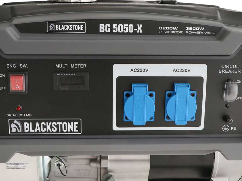 Blackstone BG 5050-X - Generador de corriente con AVR 3.6 kw - Continua 3.2 kW Monof&aacute;sica