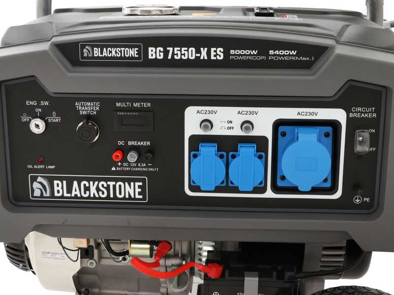 Blackstone BG 7550-X ES - Generador de corriente con ruedas 5.4 kw con AVR - Continua 5 kW Monof&aacute;sica