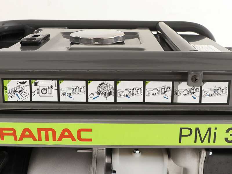 Pramac PMI3000 - Generador de corriente inverter con ruedas 3 kW - Continua 2.8 kW Monof&aacute;sica