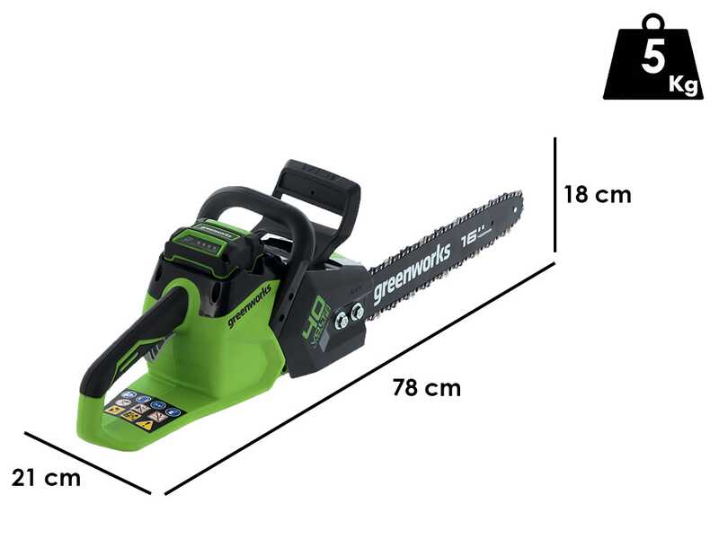Greenworks GD40CS18 - Electrosierra 40V - BATER&Iacute;A Y CARGADOR NO EST&Aacute;N INCLUIDOS