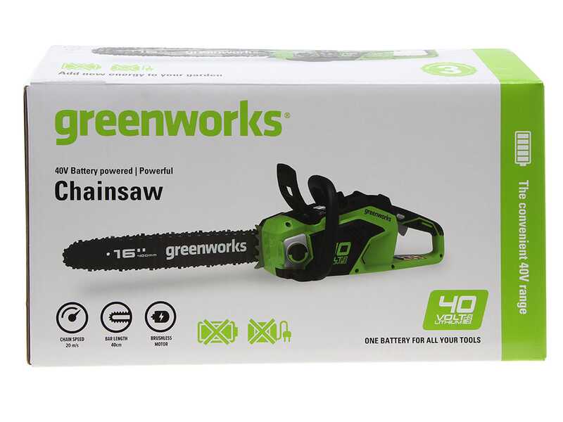 Greenworks GD40CS18 - Electrosierra de bater&iacute;a 40V4Ah - Espada de 40 cm