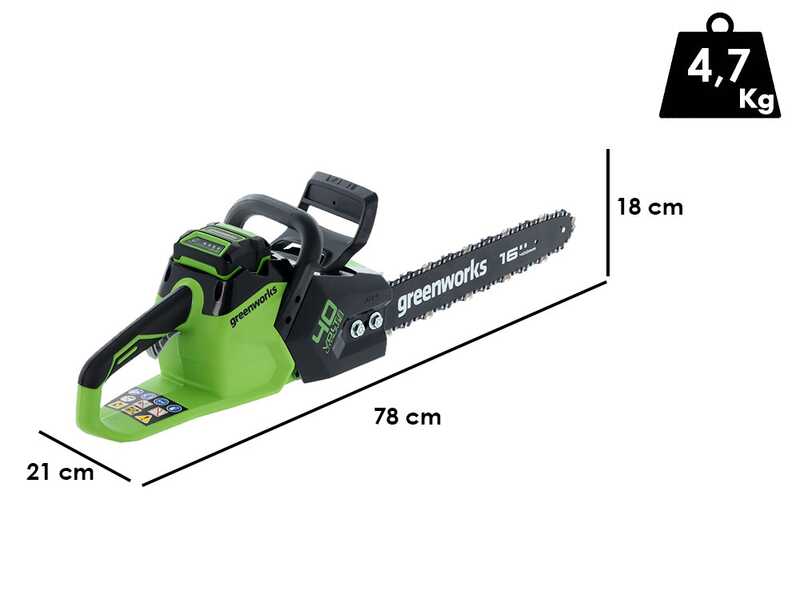 Greenworks GD40CS18 - Electrosierra de bater&iacute;a 40V4Ah - Espada de 40 cm