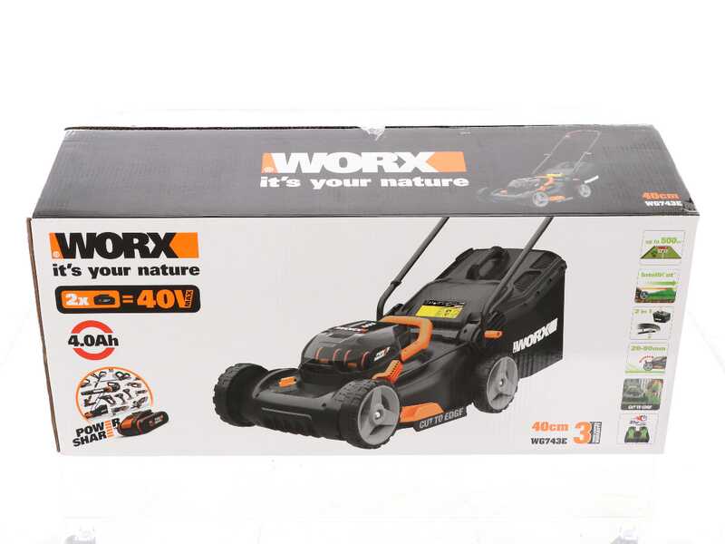 Cortac&eacute;sped el&eacute;ctrico de bater&iacute;a Worx WG743E - 2X20V 4 Ah