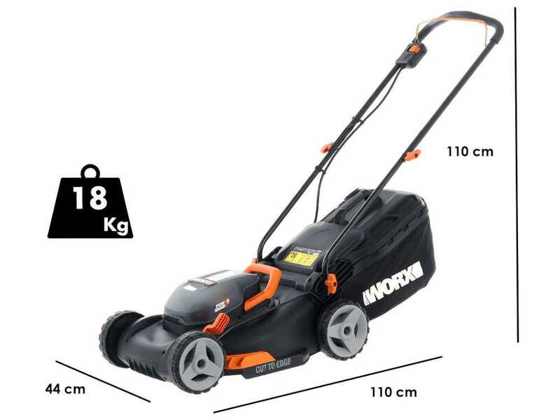 Cortac&eacute;sped el&eacute;ctrico de bater&iacute;a Worx WG743E - 2X20V 4 Ah