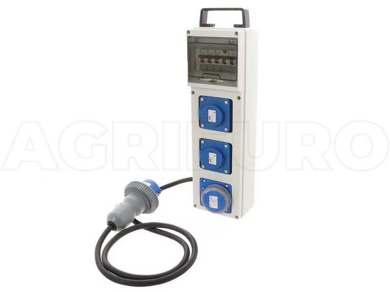 Adaptador multi enchufe para generadores monof&aacute;sicos para alimentar equipos el&eacute;ctricos de elevado coeficiente de encendido/absorci&oacute;n (hasta 7,2 kW)