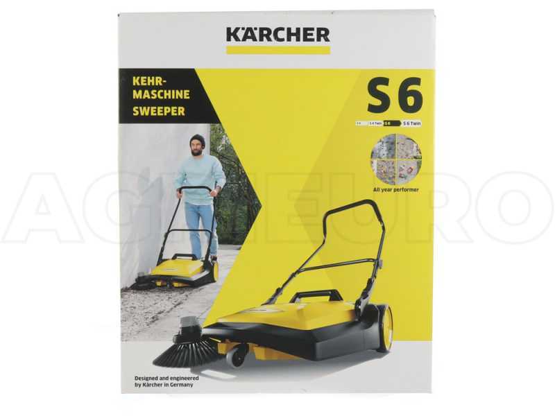 K&auml;rcher S 6 - Barredora manual de empuje con recogedor - altura regulable - dep&oacute;sito 38 litros