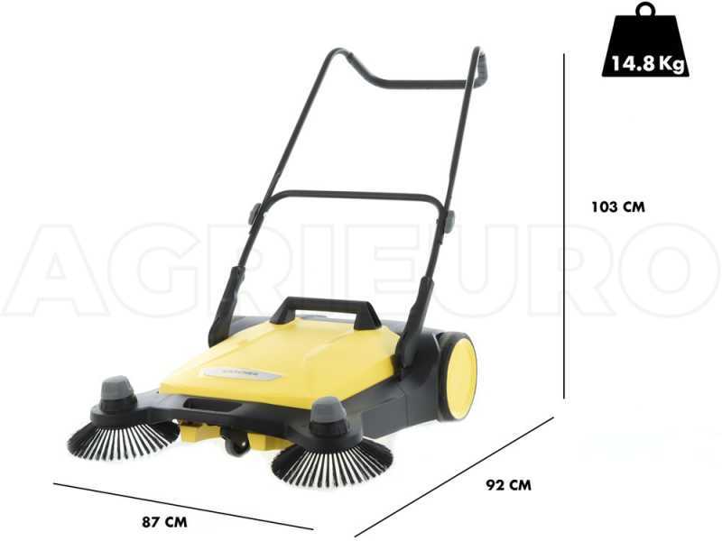 K&auml;rcher S 6 Twin - Barredora manual de empuje con recogedor altura regulable - dep&oacute;sito 38 litros