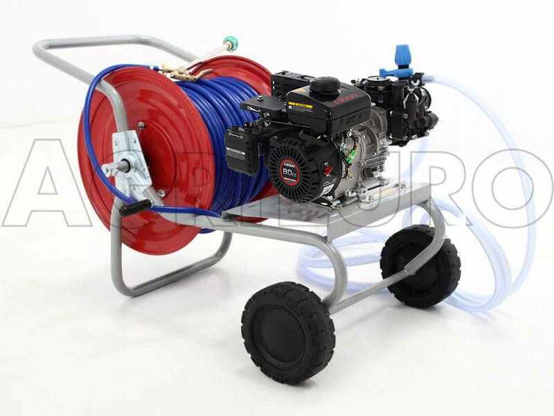 Motobomba fumigadora con carro - Bomba Comet MTP MC25 motor Loncin 148F-2