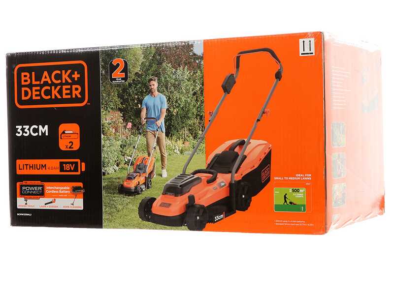 Black &amp; Decker BCMW33184L2-QW - Cortac&eacute;sped de bater&iacute;a - 2x18V/4.0Ah - Corte 33 cm