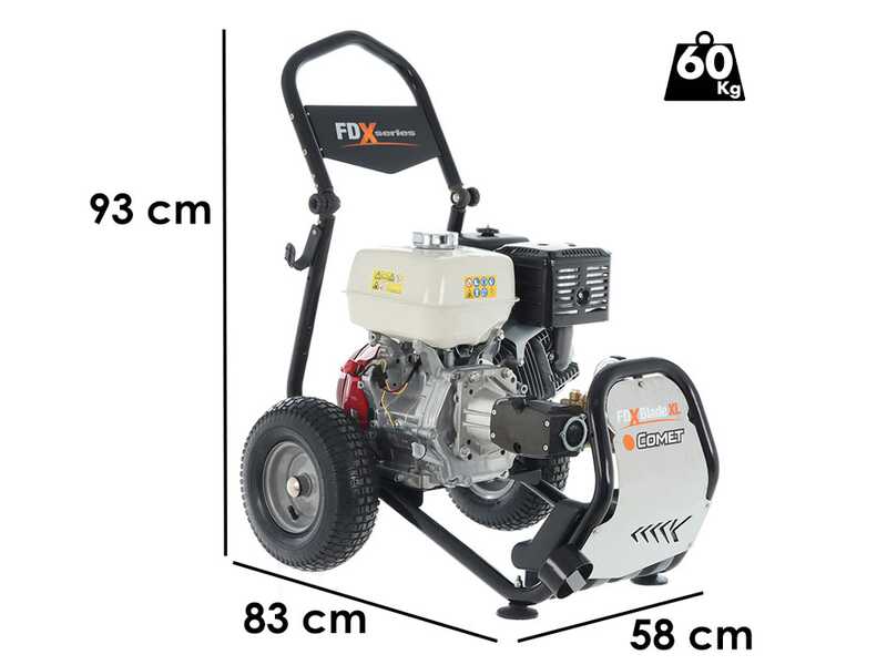 Hidrolimpiadora de gasolina Comet FDX Blade XL 13.15 - Motor Honda GX 390 -  12 HP - 310 Bar