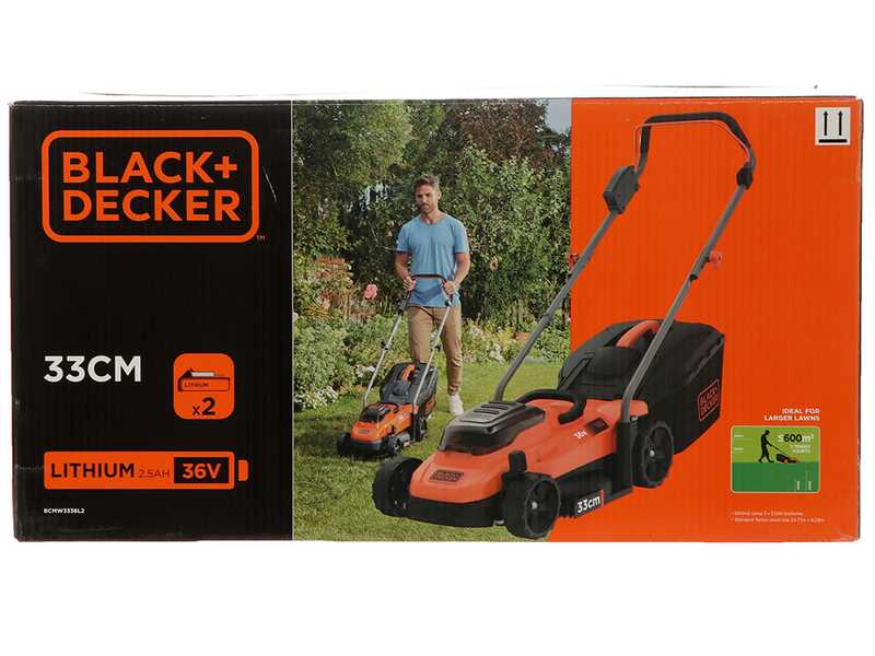Cortac&eacute;sped el&eacute;ctrico de bater&iacute;a Black &amp; Decker BCMW3336L2-QW - 36V 2.5Ah