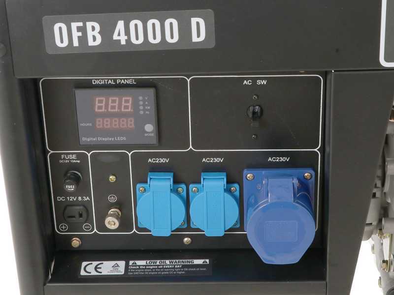 BlackStone OFB 4000 D - Generador de corriente di&eacute;sel con AVR 3.1 kW - Continua 2.8 kW Monof&aacute;sica