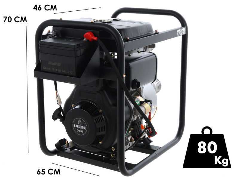 Motobomba di&eacute;sel Blackstone BD 10000ES racores 100 mm - 4 pulgadas - arranque el&eacute;ctrico - dep&oacute;sito 14 litros - Euro 5