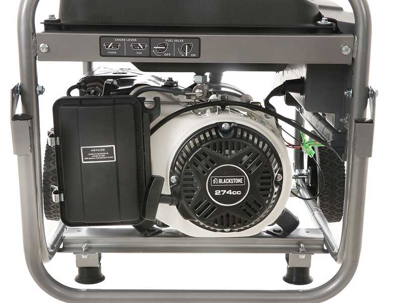 BlackStone BG 6050 - Generador de corriente a gasolina con ruedas y AVR 4.3 kW - Continua 4 kW Monof&aacute;sica