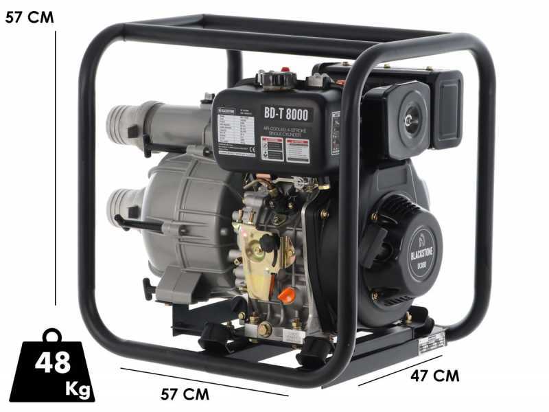 Motobomba di&eacute;sel Blackstone BD-T 8000 para agua sucia con racores 80 mm - Euro 5