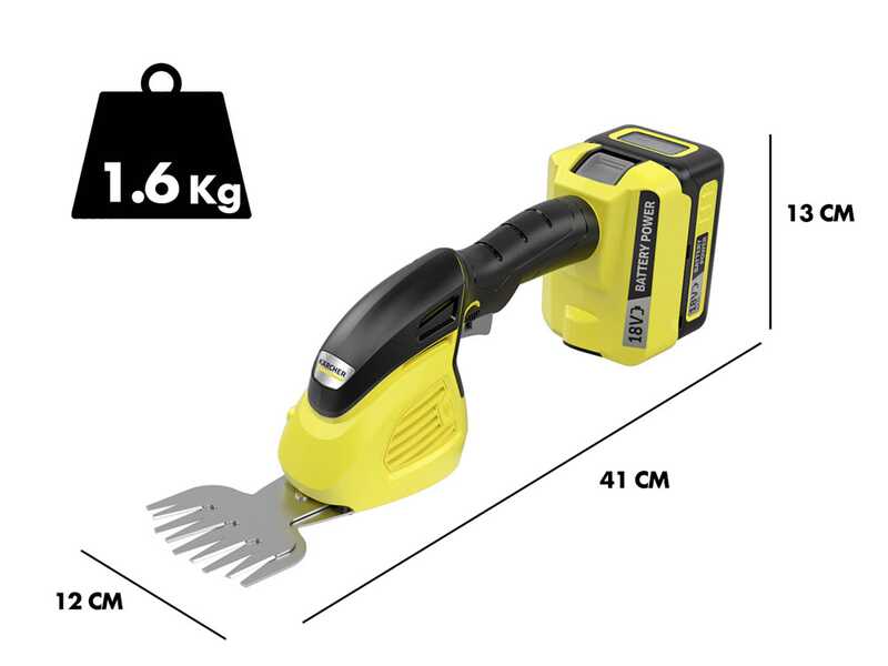 Karcher GSH 18-20 - Tijeras cortac&eacute;sped de bater&iacute;a - Cortasetos - 18V 2.5Ah