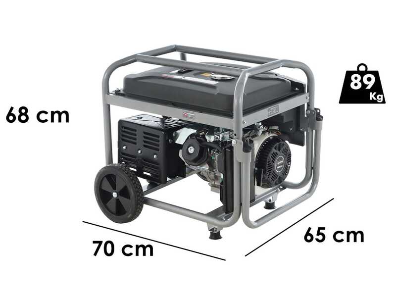 BlackStone BG 9050 - Generador de corriente con ruedas a gasolina con AVR 6.6 kW - Continua 6 kW Full-Power