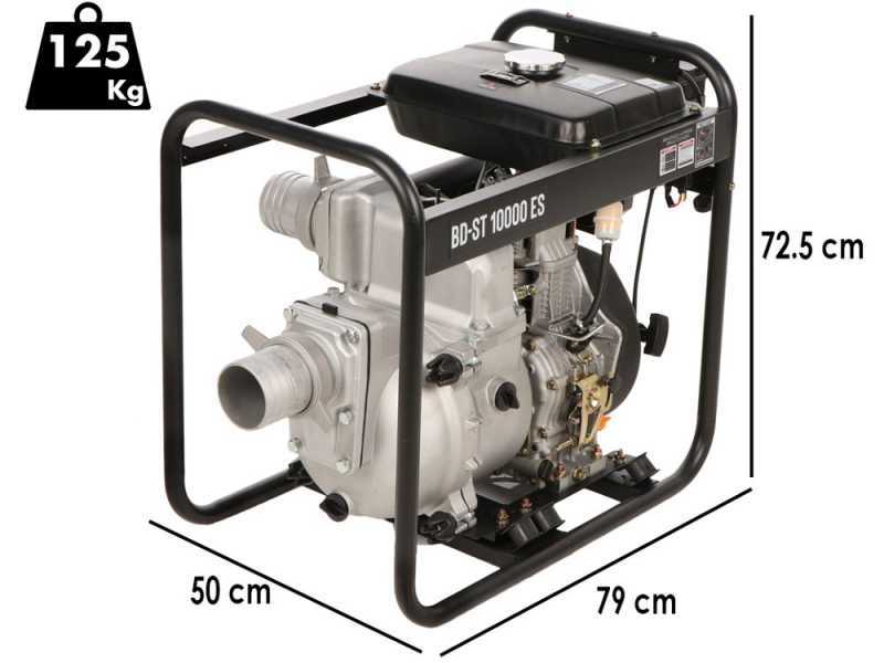 Motobomba di&eacute;sel Blackstone BD-ST 10000ES para agua sucia con racores 100 mm - Euro 5