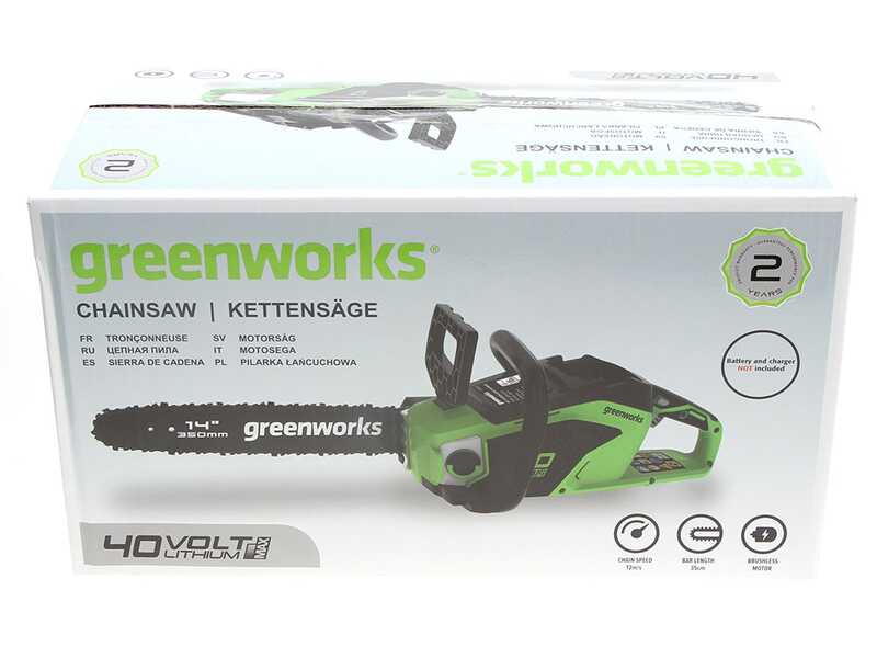 Greenworks GD40CS15 - Electrosierra de bater&iacute;a 40V - Espada 35 cm