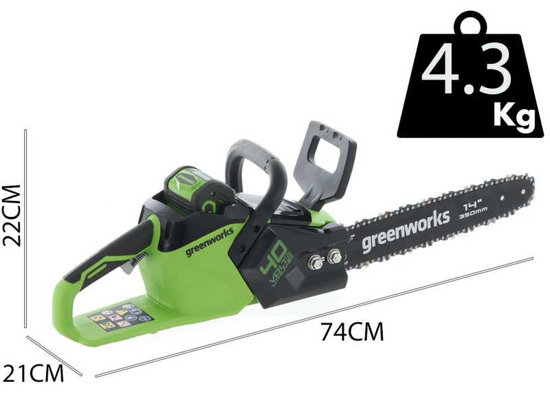 Greenworks GD40CS15 - Electrosierra de bater&iacute;a 40V - Espada 35 cm