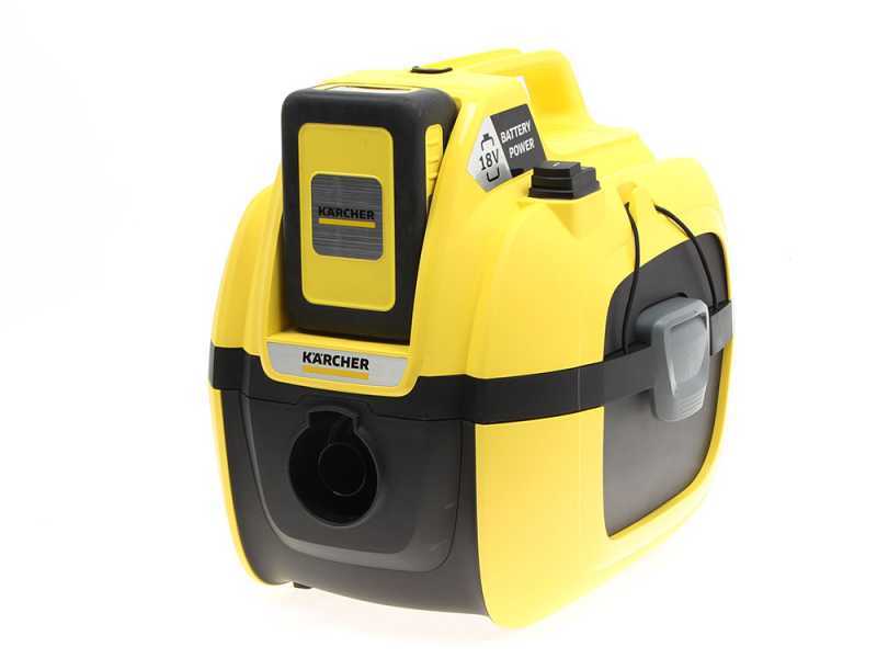Karcher WD 1 - Aspirador de polvo multifunci&oacute;n de bater&iacute;a 18 V - s&oacute;lidos, l&iacute;quidos y soplador