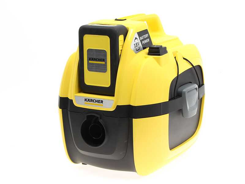 Karcher WD 1 - Aspirador de polvo multifunci&oacute;n de bater&iacute;a 18V 2.5Ah - S&oacute;lidos, l&iacute;quidos y soplador