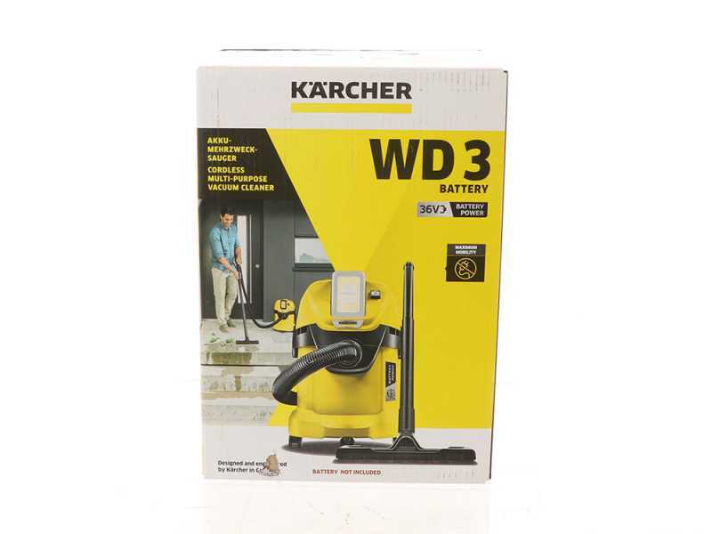 Karcher WD 3 Battery 36 V - Aspirador de polvo multifunci&oacute;n a bater&iacute;a - s&oacute;lidos, l&iacute;quidos y soplador