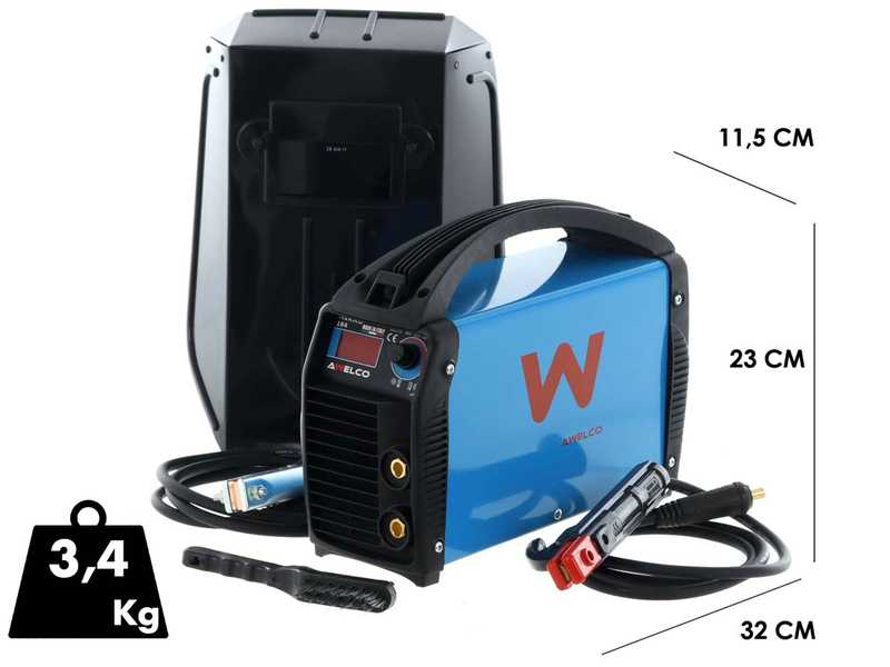Soldadora inverter de electrodo MMA Awelco MIKRO 184 - 160A - 230V - 35%@160A - malet&iacute;n/kit