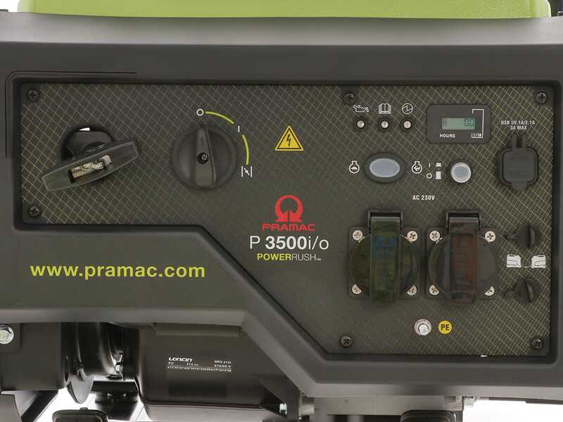 Pramac P3500I/O - Generador de corriente inverter a gasolina 3.3 kW - Continua 3 kW Monof&aacute;sica