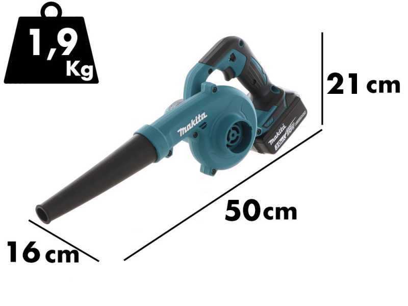 Soplador el&eacute;ctrico de bater&iacute;a Makita Dub185 - con bater&iacute;a de 3Ah/18V