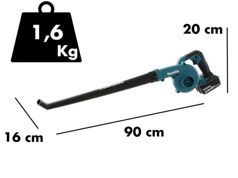 Soplador el&eacute;ctrico de bater&iacute;a Makita Dub186Z - con bater&iacute;a de 3Ah/18V