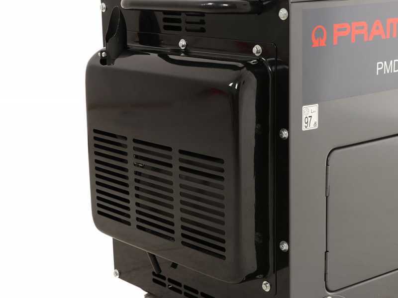 Pramac PMD5050s - Generador de corriente con ruedas di&eacute;sel silencioso con AVR 3,6 kW - Continua 3.6 kW Trif&aacute;sica